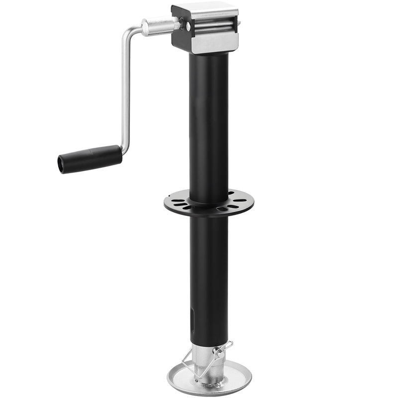 Cric de remorque de 5 000 lb à structure en A, débattement vertical de 15 pouces, cric de levage de remorque avec patte réglable à 7 niveaux et douille de perceuse, compatible avec une perceuse sans fil, convient aux véhicules récréatifs, utilitaires et remorques