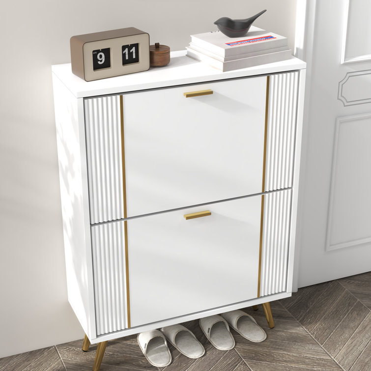 https://assets.wfcdn.com/im/07940284/resize-h755-w755%5Ecompr-r85/2568/256843285/25%22W+flip+over+white+shoe+cabinet+with+gold+stripe%2C2drawers+vertical+Shoe+Storage+at+the+entrance.jpg