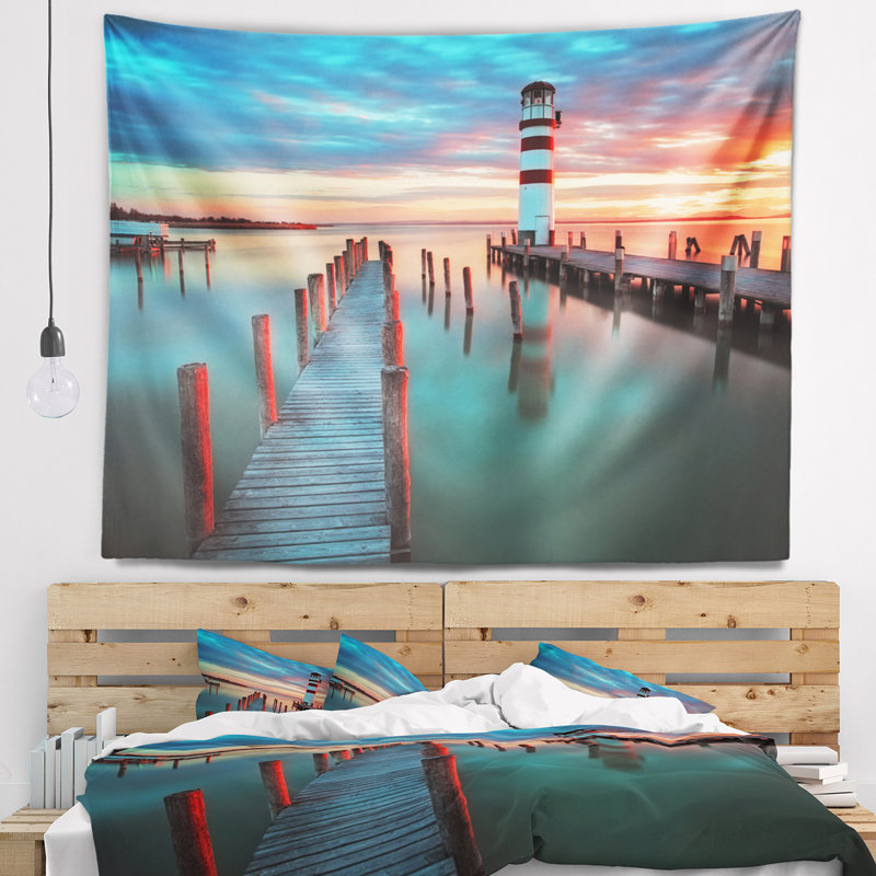 Tapisserie phare au lac de Neusiedl am See, H 68 po x l 80 po