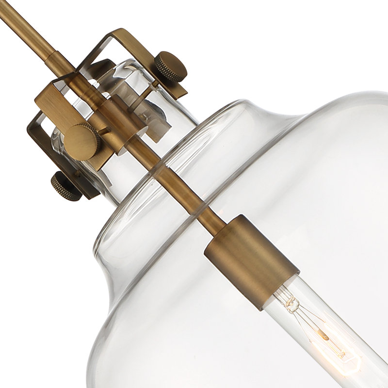 Luminaire suspendu en forme de dôme à 1 lumière Zander