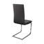 Contemporary Gray Faux Leather Dining Chairs Of 2, Diamond Stitching, Metal Frame Sleek With Sewing,
