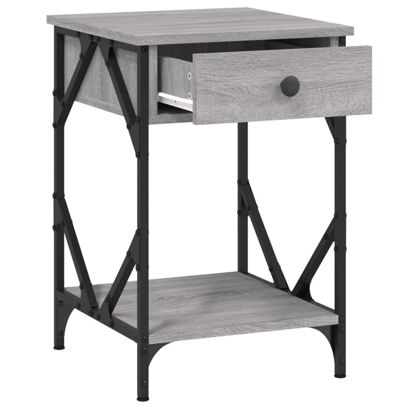 Aldery 40cm W Bedside Table, Grey Sonoma