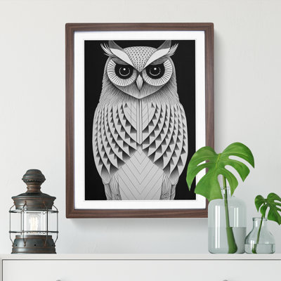 Owl in Monochrome No.5 - Framed Print