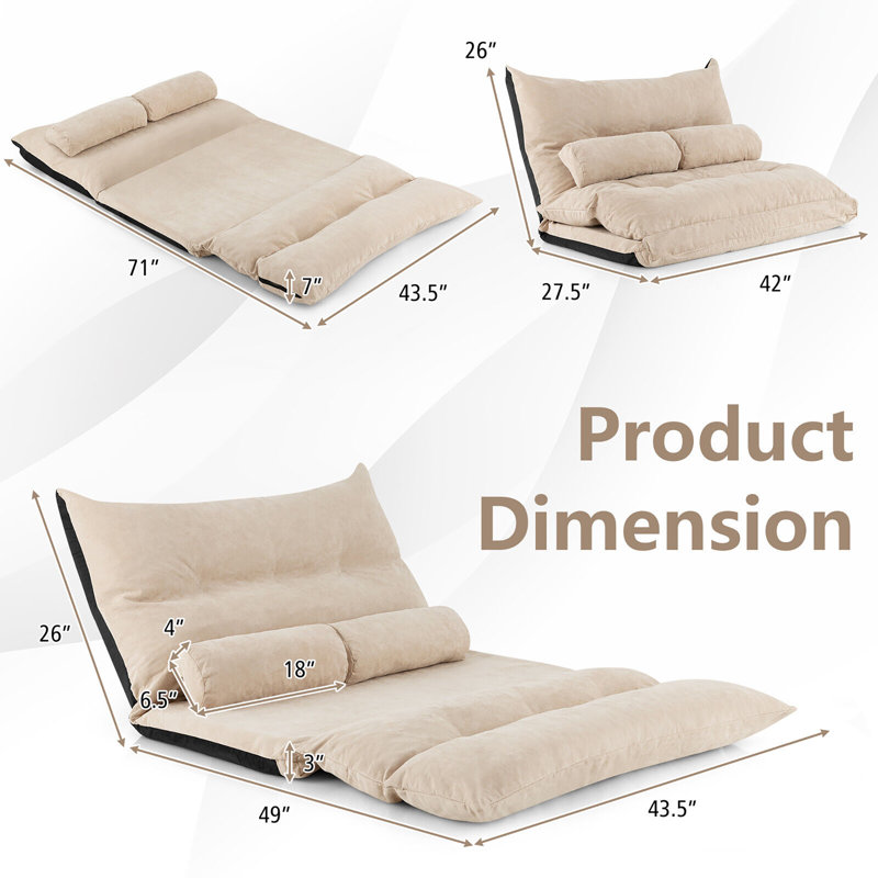 Canapé-lit sans accoudoirs 43,5 po Weranna, Beige