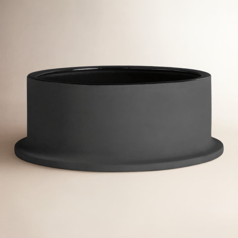 Flange Terracotta Decorative Bowl, Black, 4" H x 10" W x 10" D