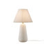 Lampe de table en céramique texturée avec abat-jour cannelé blanc Voir ci-dessous