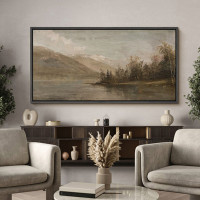 «Serene Abstract Landscape Extra Large», reproduction d'art sur toile encadrée
