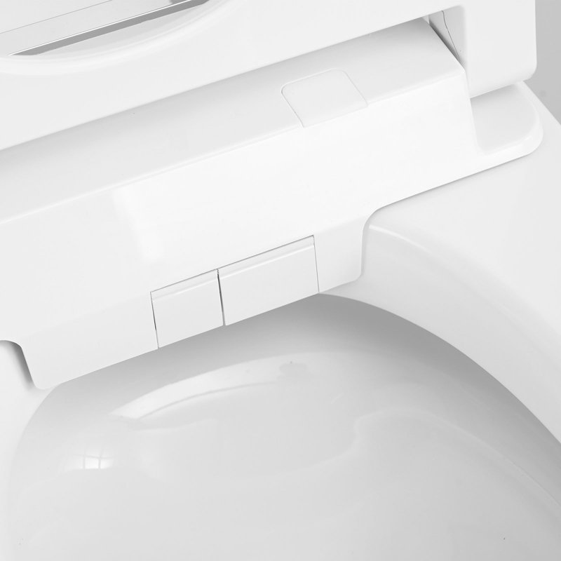 Smart Toilet With Bidet And Foot Sensor Flush, Heated Seat, Warm Air Dryer, Self-cleaning Nozzle