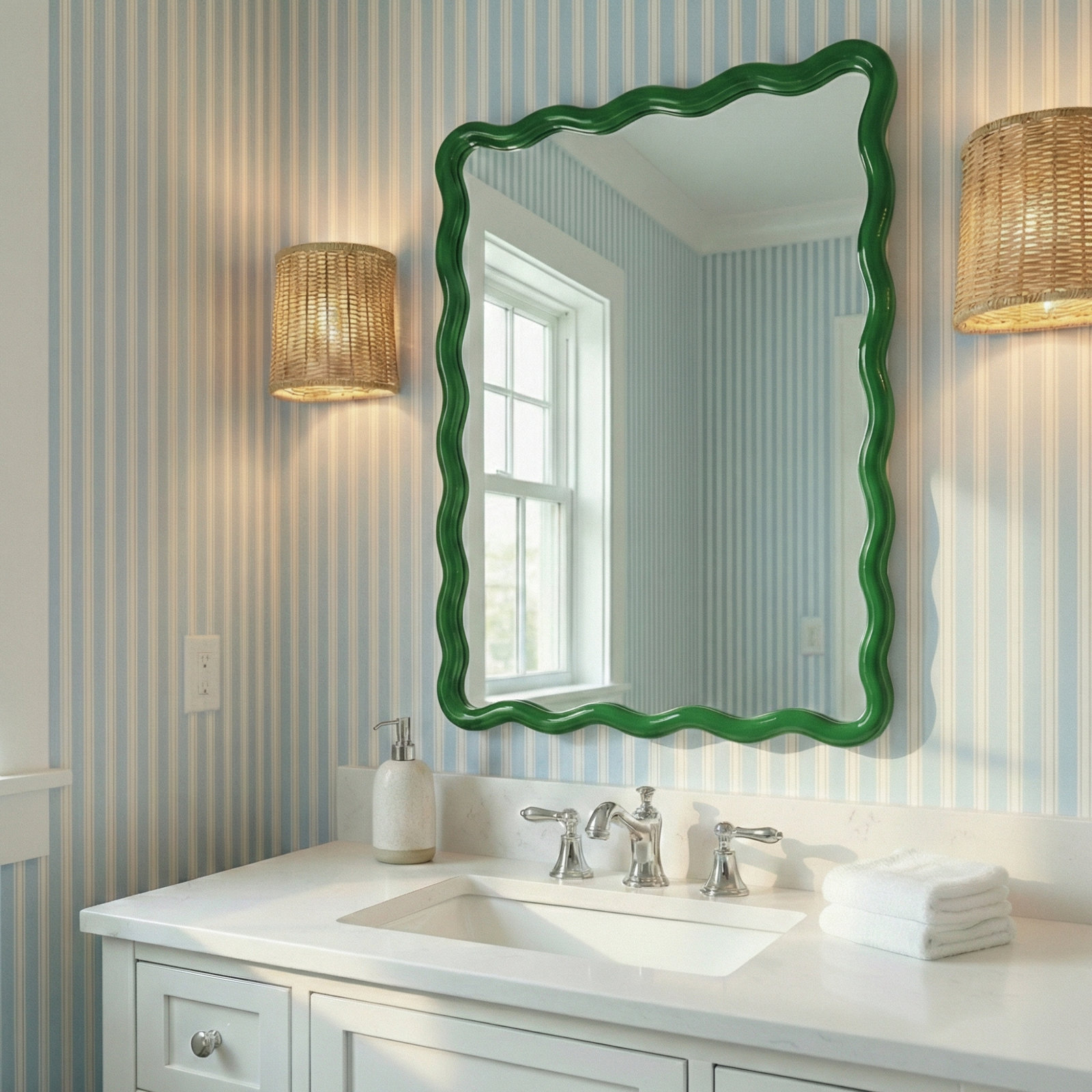 Allurine 24" Accent Mirror, Green