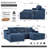 Boneless 96" Compression Cloud Modular Sectional Sofa & 1 Ottoman, Contemporary Plush Fabric Couch, Relaxing U-Shaped Seating for Living Room, Deep Seat Corner Sofa, No Assembly Required-461891165-461947127