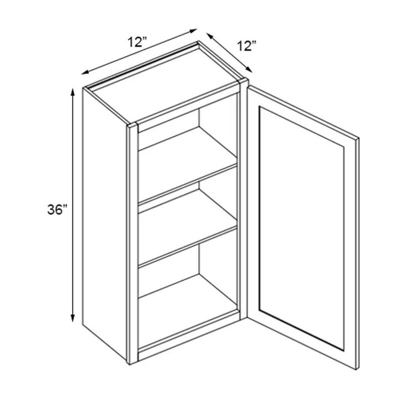 Armoire murale W0936, Blanc quartiers chics, 36", 12"