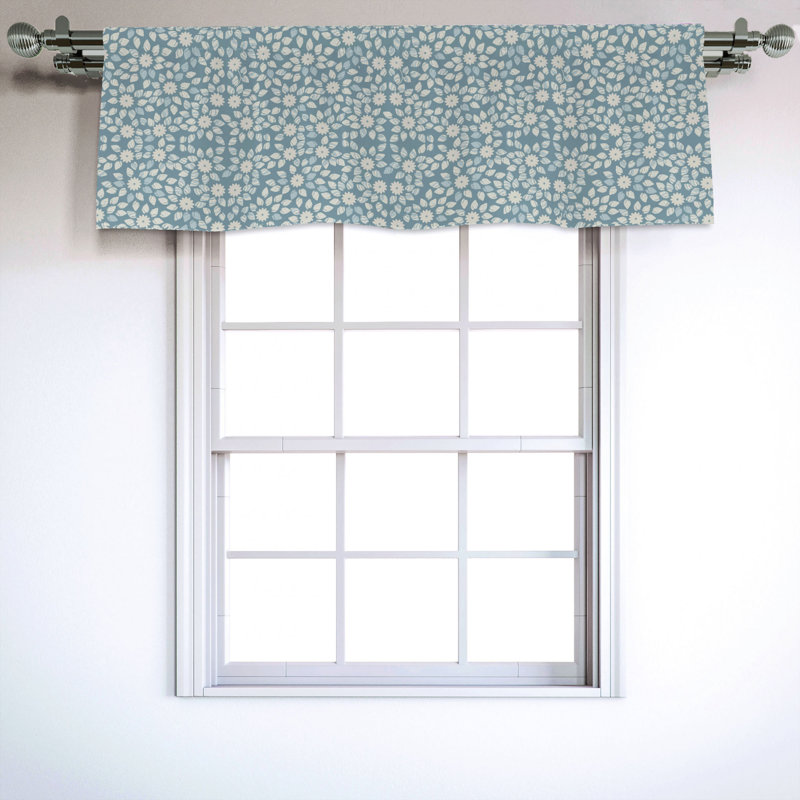 Sateen Floral Ruffled Window Valance