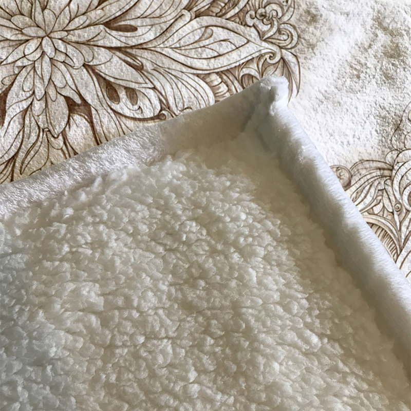 Throw Blanket, 68" W x 80" L, Floral/Abstract, Tan/White