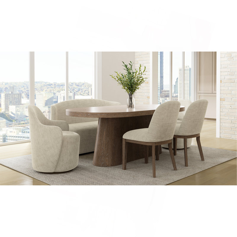 Fauteuil demi-tonneau pivotant cacao et ivoire