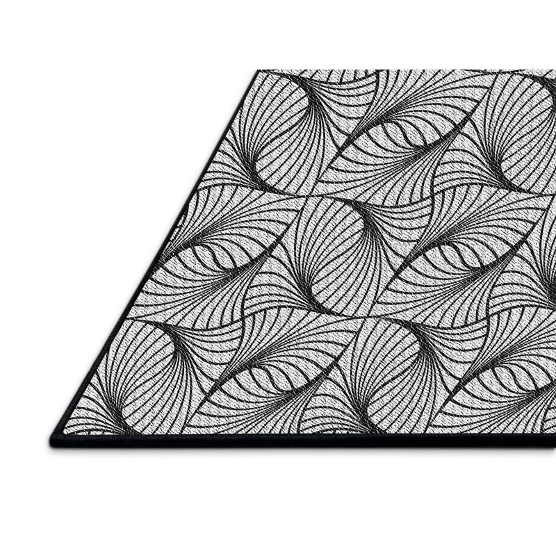 Tapis de zone noire à motifs, Rectangle 2 pi x 4 pi