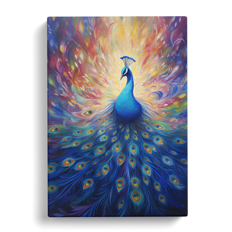 Peacock Symbolism - Wrapped Canvas, 76cm H x 50cm W x 3cm D