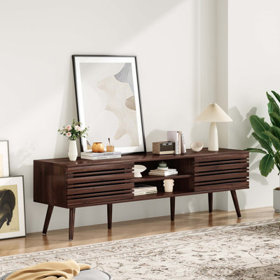 Mid Century Storage TV Stand For Tvs Up To 70"