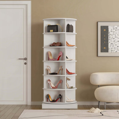Grey 360 Rotating 6-Layer Shoe Cabinet