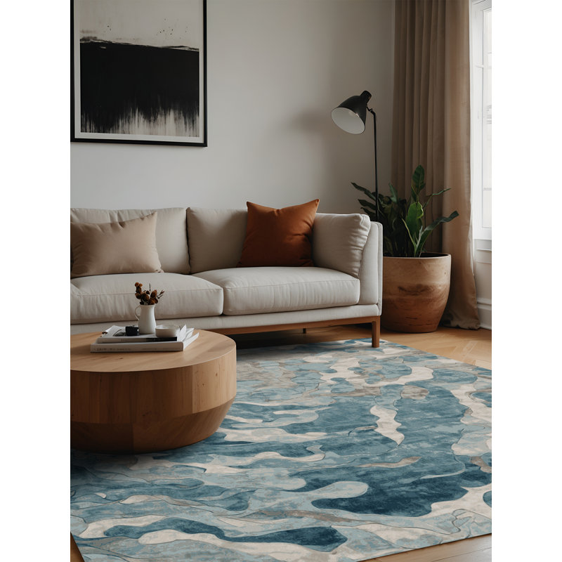 Machine Washable Brown Area Rug, Square 7'