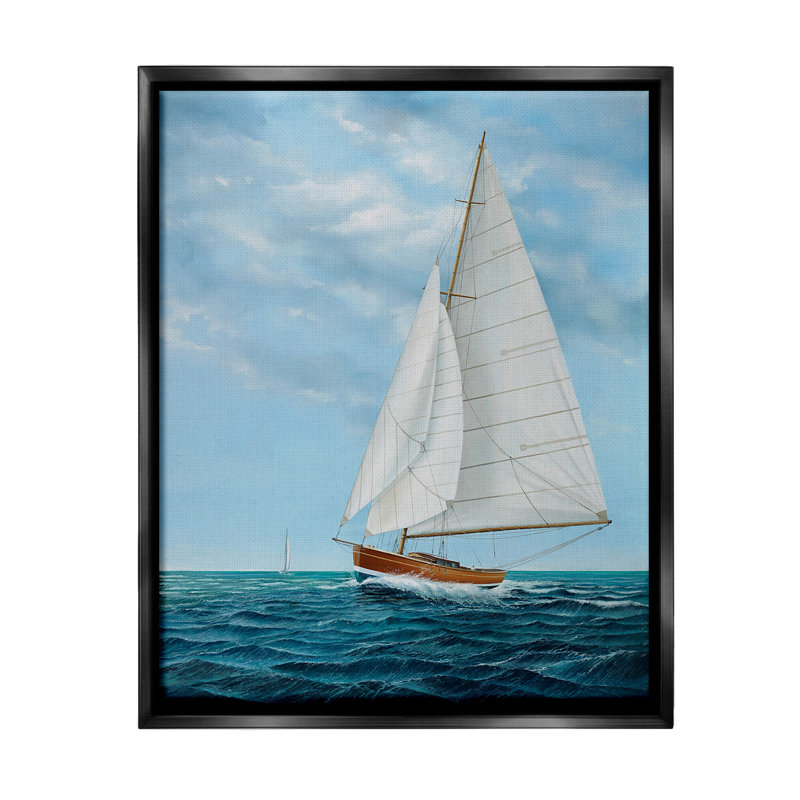 "Vagues nautiques" par Max Maxx sur toile, Cadre flottant noir de jais, H 31 po x l 25 po