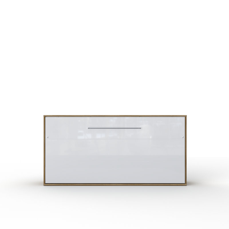 Aubri Murphy Bed, White/Light Brown, Double
