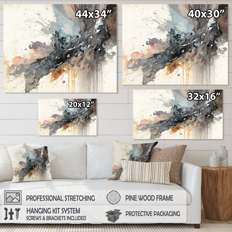 «Jazz Rhythms In Shades Of Grey II», reproduction sur toile, H 30 po x l 40 po x P 1,5 po, Toile tendue