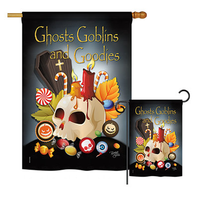 Double Sided 40'' H x 28'' W Polyester Halloween Flag Set
