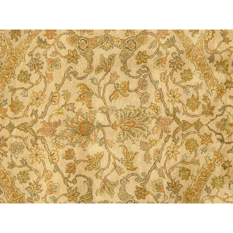 High-Quality Hand-Knotted Cream And Gold Area Rug