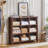 9 Cube Bookcase, Farmhouse 47 Inch Wide Brown Walnut Bookshelf, Wooden 3 Tier Display Large Open Book Shelf, Vintage Horizontal Book Case for Home Office, Cubby Storage Cabinet for Living Room-33435135-33435134