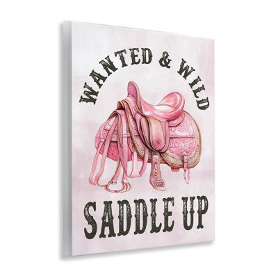  «Pink Saddle Up Cowgirl», art mural par lettres et lignes