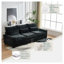 Canapé d'angle en L de 251 cm avec pouf amovible, canapé moderne 4 places en chenille noire