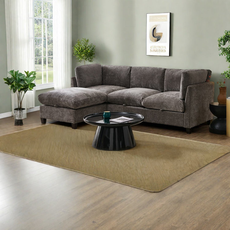 Canapé modulaire multifonctionnel avec rangement, chenille, canapé en L moderne pour la maison