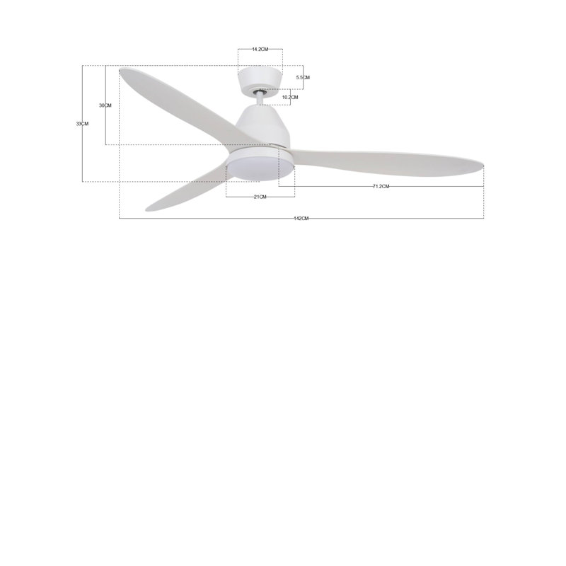 Aalyna 142cm Ceiling Fan with Light Kit