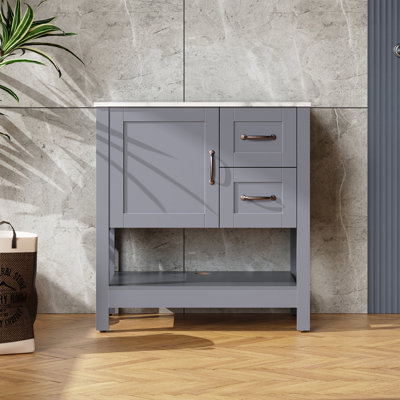 30"" Single Bathroom Vanity Base Only in Gray -  TOLOYE, YSYMT-BRGS-Y254