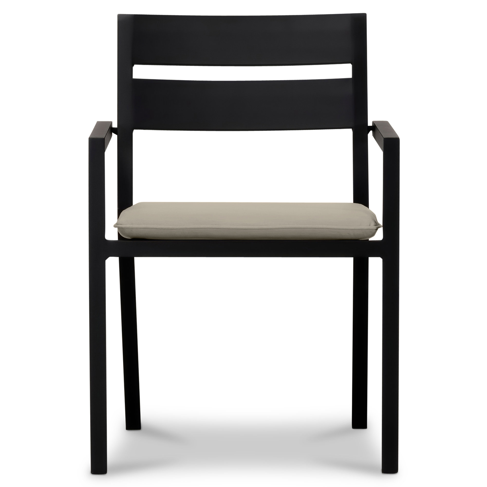 Morje 86.5'' Rectangular 8 - Person Outdoor Dining Set with Sunbrella Cushions, Black, Canvas Flax Sunbrella® Canvas