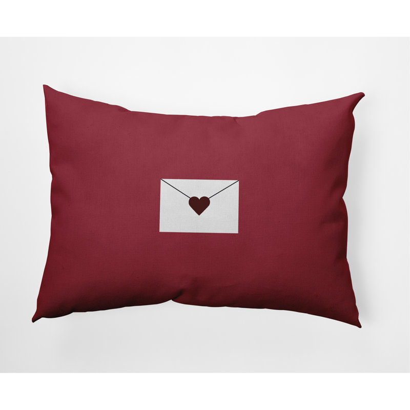 Housse et insert pour coussin rectangulaire Love Love Valentines, Marron