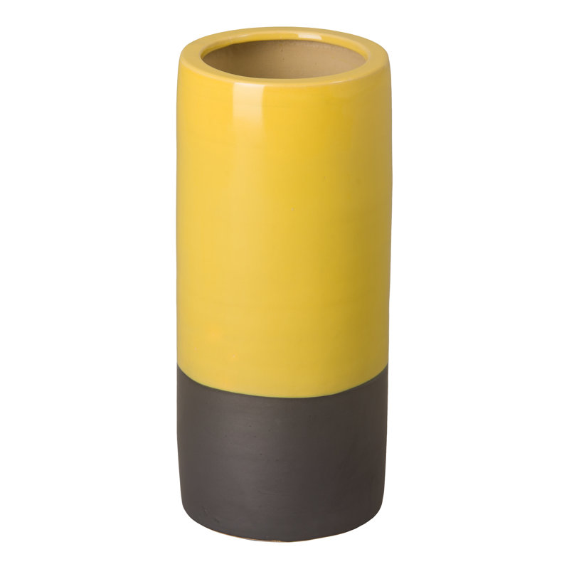 Ehling Handmade Ceramic Pot Planter, Yellow/Black