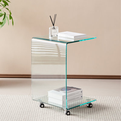 Table d'appoint en verre transparent