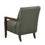 Fauteuil d'appoint en cuir avec base en bois de noyer, accoudoirs et dossier de style moderne-1377673293
