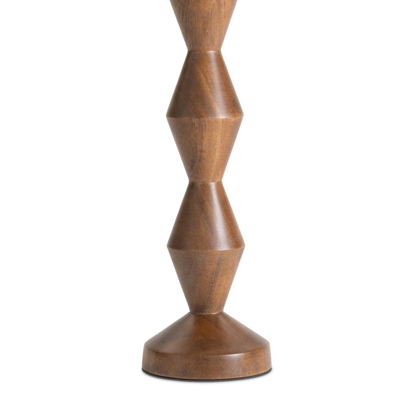 Crew Walnut Buffet Lamp (Black Shade), White