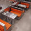 Banc rembourré en similicuir de style industriel