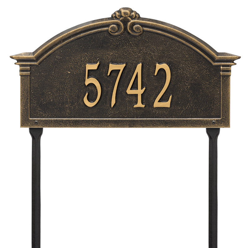 Plaque d'adresse sur 1 ligne Roselyn, Noir / or, Oui