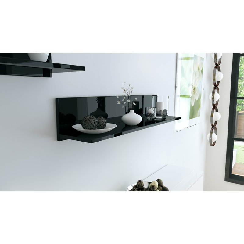 Floating Shelf Mccrary, Glossy Black