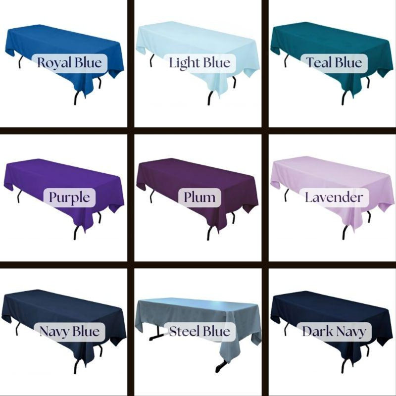 60x108 Polyester Tablecloth Rectangular Wedding & Holiday Décor - Steel Blue, Steel Blue