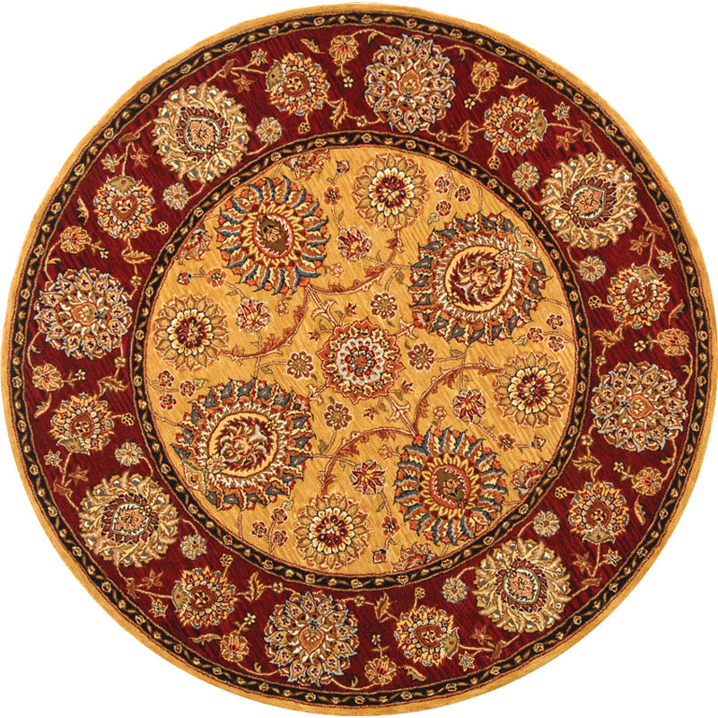 Persian Court Silk & Wool Pile Oriental Rug, Round 6'