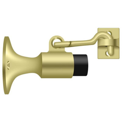 Deltana SAHW325U3 Wall Mount Bumper with Holder; Bright Brass Finish