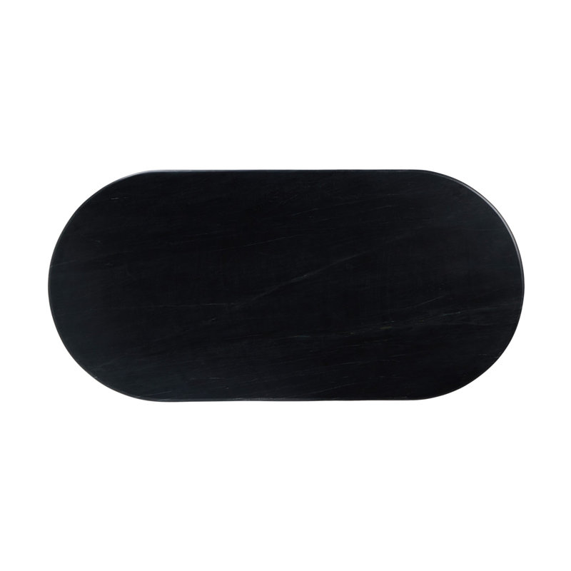 Belle Oval Marble Dining Table, Black Marble