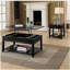 Table d'appoint noire avec tablette inférieure