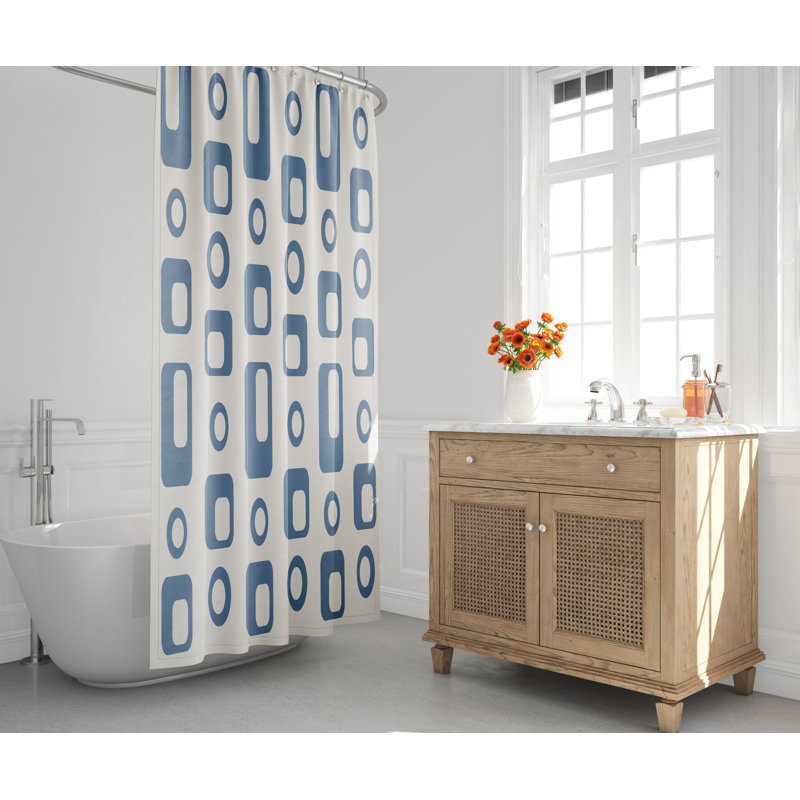 Mette Mid-Centiury Shower Curtain, Blue
