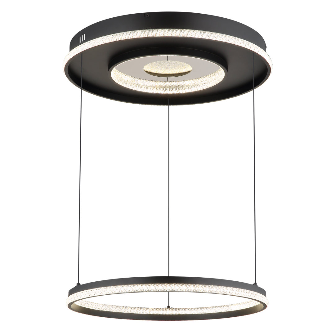 1 - Light Matte Black LED Geometric Pendant